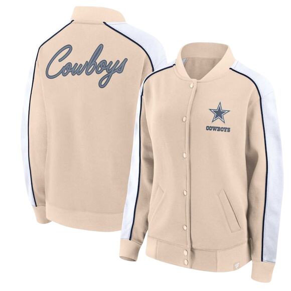 Dallas Cowboys Fanatics Women's Lounge Full-Snap Varsity Jacket XL NFL Sporty - Picture 1 of 9